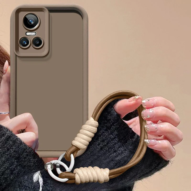 Realme GT Neo3 케이스 Realme GT NEO2 전화 케이스 Realme GT2 gt 5G Realme gt neo2T 소프트 충격 방지 커버 안티 손실 교수형 로프