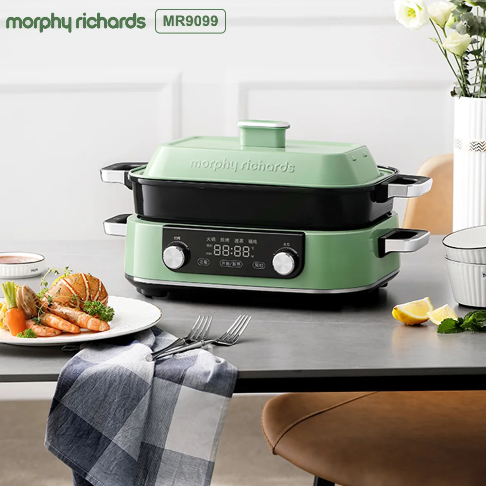 Morphy Richards 5L Multi-function Pot Electric Grill Kitchen Appliances Electric Hot Barbecue Electric Hot Pot，1600W