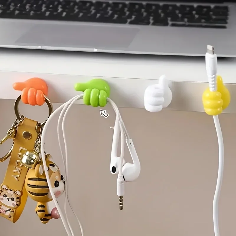 Random Color 5-piece/9-piece Thumb Shaped Storage Clip Lightweight Desktop Cable Organizer Clip - Detail 1