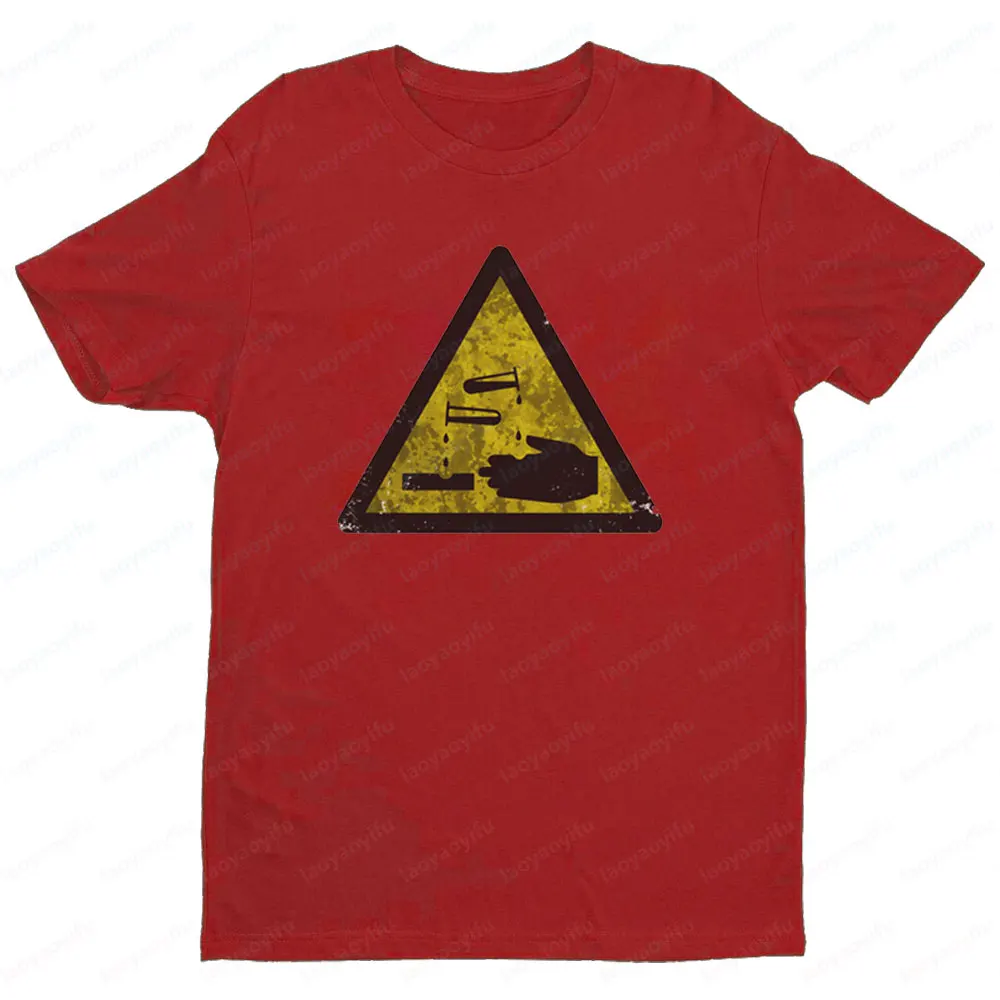 

CAUTION ACID VINTAGE LOGO SIGN T-SHIRT Warning Danger Corrosive Chemistry Tshirt Chemistry Laboratory Teacher Men Women Tee Tops