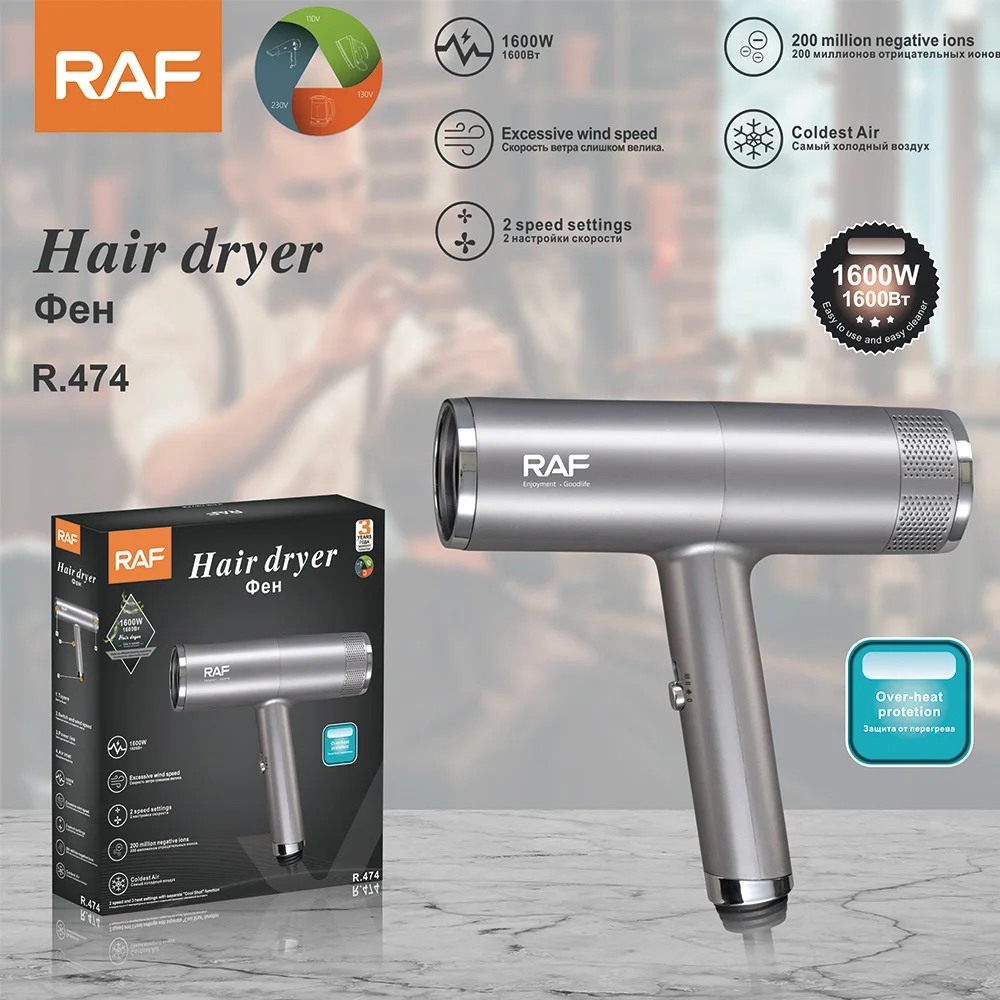 RAF European Standard High-Speed Hair Dryer Smart Temperature Control, High Power Fast Drying & Ionic Hair Care Home Use