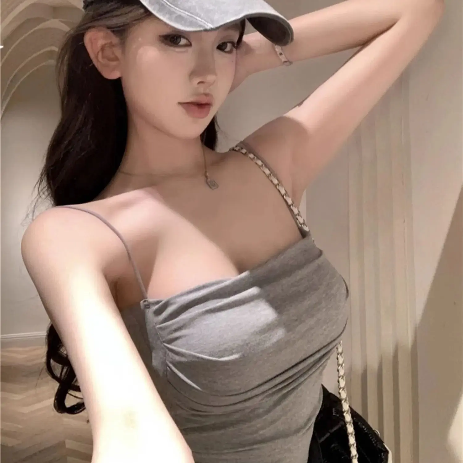 Fashion New Spring Summer Women Sexy Deep V-Neck Perspective Crystal Fish Net Tank Tops T-Shirt Lady Nightclub Clothes Girl Gift