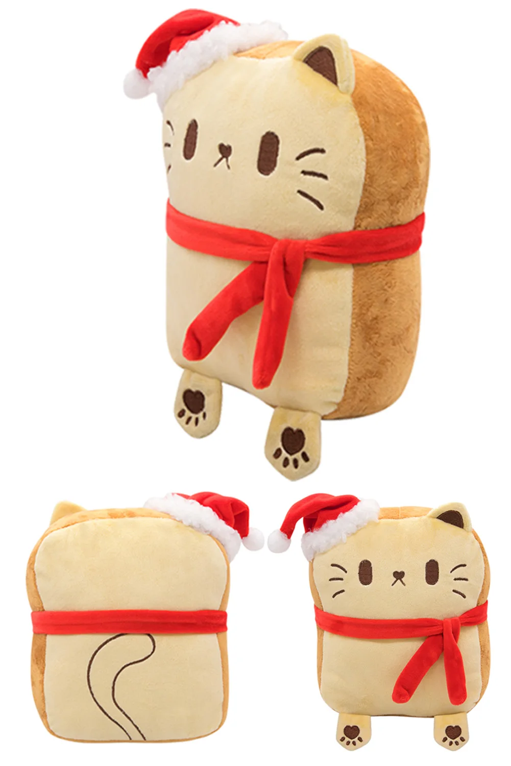 25cm Christmas Cute Bread Shaped Cat Plush Plushie Cosplay Fantasy Figurine Props Xmas Birthday Gifts Mascot Halloween Decor