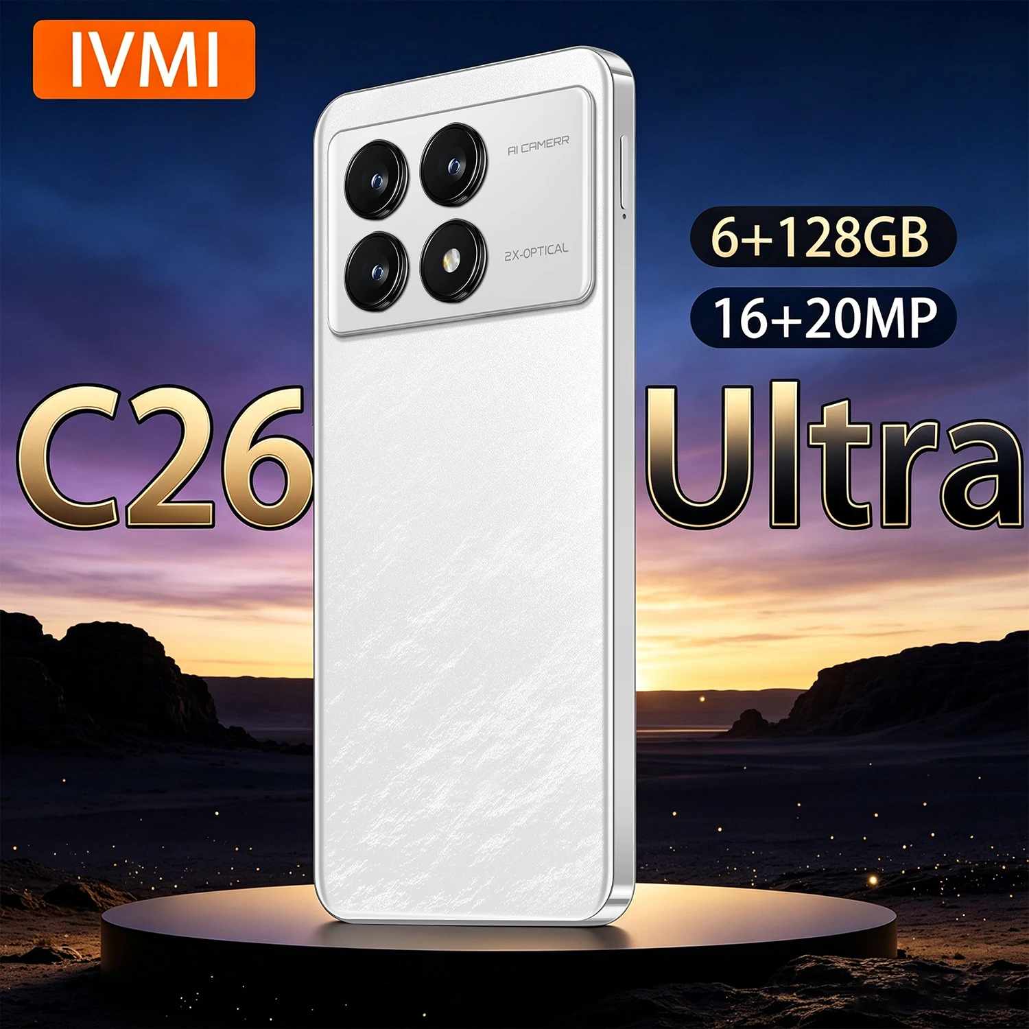 IVMI C26 Ultra Smartphone Android 12.0 6GB+128GB 6.99'' Dual SIM GPS Face Unlock  Google Play Store Mobile Phones