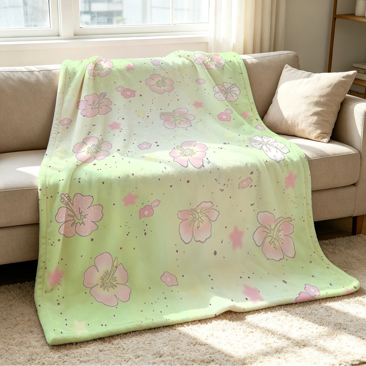 Fresh Bloom Blanket Soft Cozy Throw for Sofa Bed Festive Holiday Decor Gift for Kids and Adults,Lightweight and Warm
