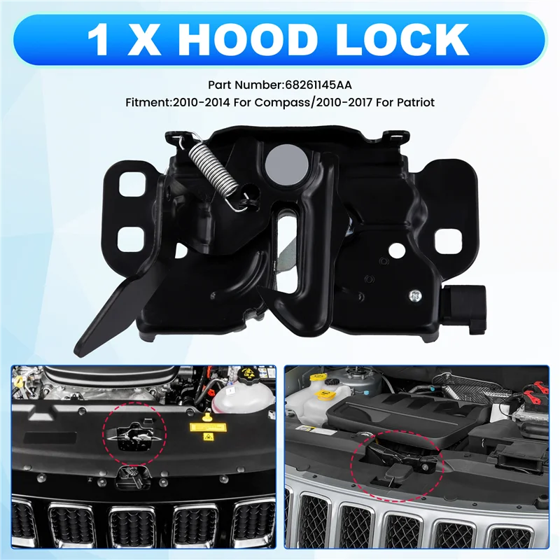

68261145AA Car Hood Latch Lock Fit For Jeep Compass 2010-2014 Patriot 2010-2017