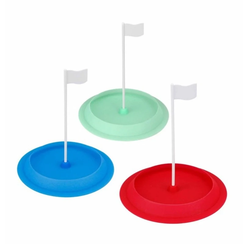 

Golf Putting Hole Cup with Flags Rubber Soft Golf Practice Putting Cup Enduring