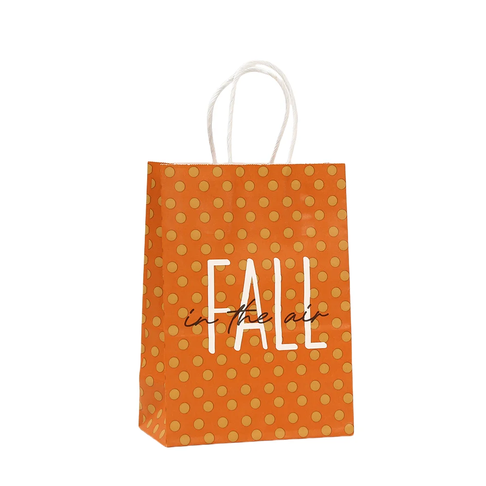 LPZHI الخريف اليقطين ورقة تغليف الهدايا أكياس الخريف الشكر الحصاد أكياس الورق للحلويات حفل زفاف عيد ميلاد الحلوى كوكي