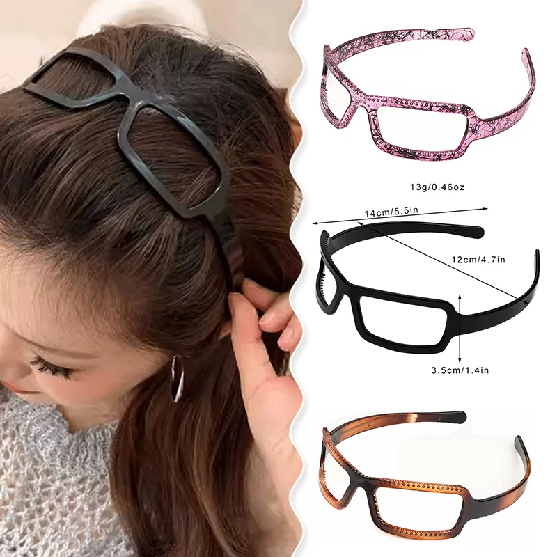 PC Eyeglasses Hair Band Fashion Wash Face Headband Non-slip Senior Sense of Rumbling Hair Grotto With Teeth Hair Accessories