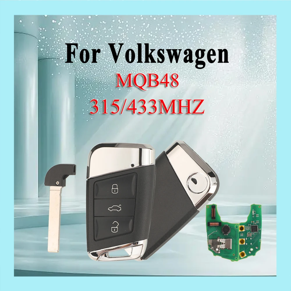 

Jingyuqin 3 кнопки умный дистанционный ключ от автомобиля для VW Volkswagen Passat Variant Magotan B8 Superb SkodaA7 2015-2020 315/433 МГц MQB48