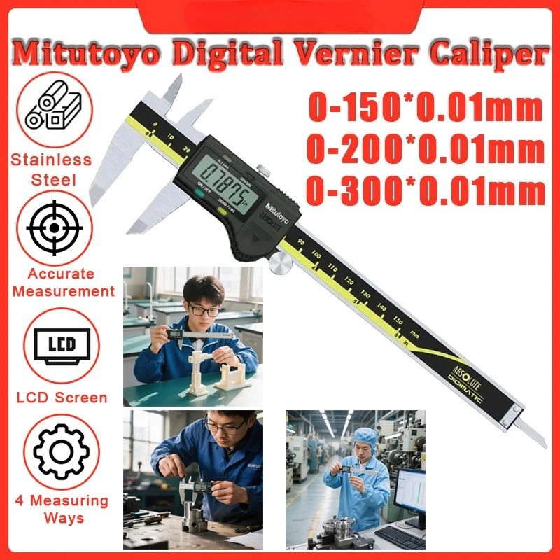 Mitutoyo Digital Caliper 500-197-30 Stainless Steel Electronic Vernier Calipers High Precision LCD Measuring Tool 6/8/12 Inch