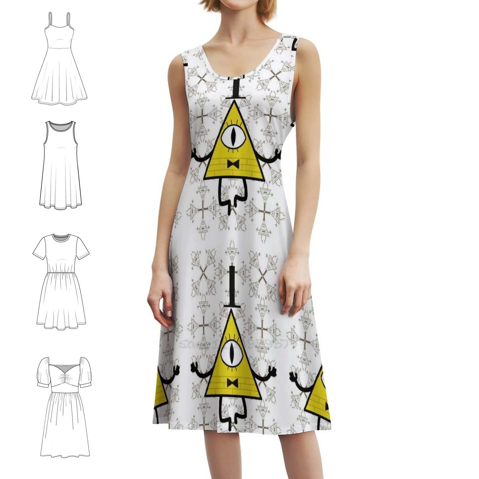 

Женское уличное платье в стиле хип-хоп с рисунком Билла, вечерние клубные платья с графическим принтом, женские платья Bill Cipher Bill Cipher Dipper Mabel