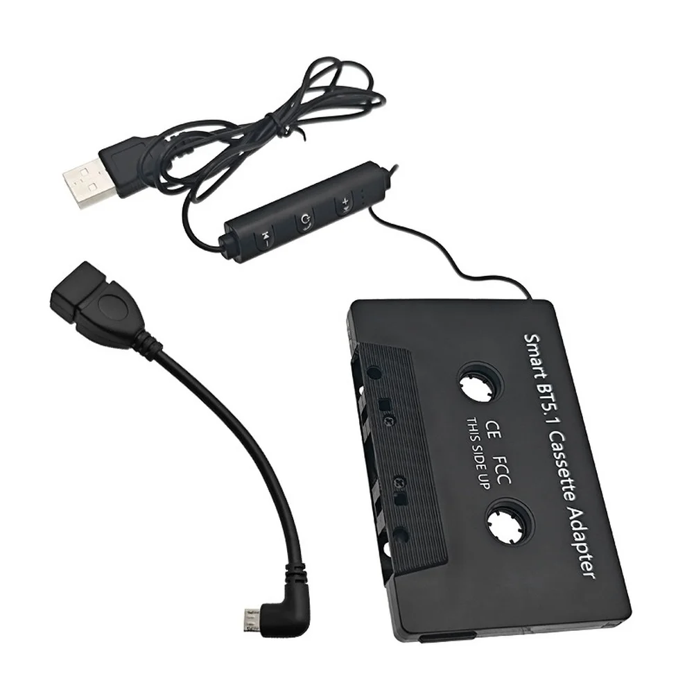 USB-Powered Cassette Adapter for Vehicles Enables Wireless Audio Streaming from Smartphones with Multi-Function Button Interface