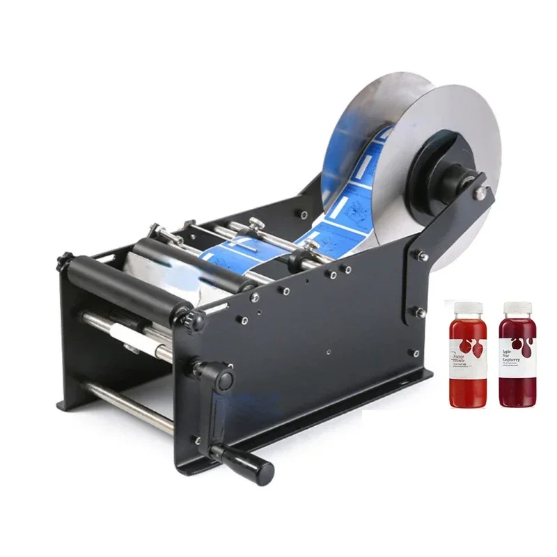 Manual Mineral Water Plastic Round Bottle Labeling Machine For Round Bottles Sticker Label Packing Machine