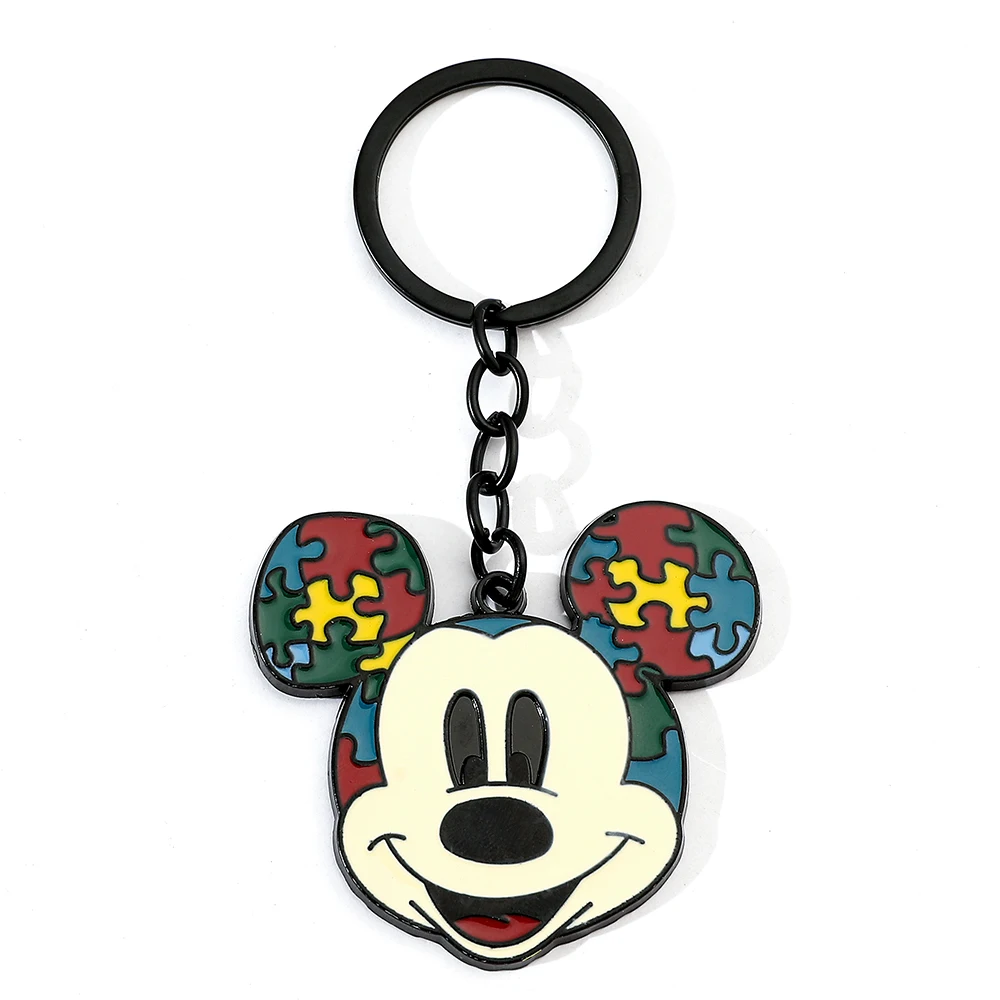 Porte-clés de puzzle Disney TureMouse, porte-clés unisexe mignon pour voiture, fournitures d'artisanat prédire, faveurs de fête pour enfants, décoration de cadeau