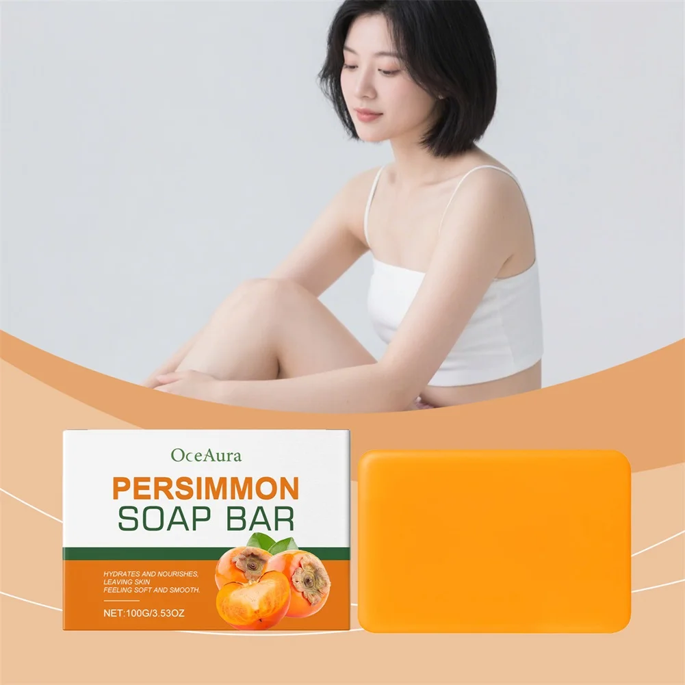 

Persimmon Bath Soaps Gentle Softening Moisturizing Exfoliation Persimmon Facial Soap Deep Cleaning For Face Body Skin Care