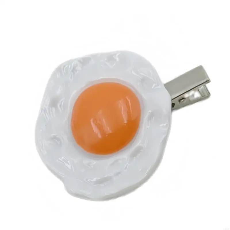Fried Egg Hair Clip Heart Shaped Resin Hairpin For Casual Party Wear