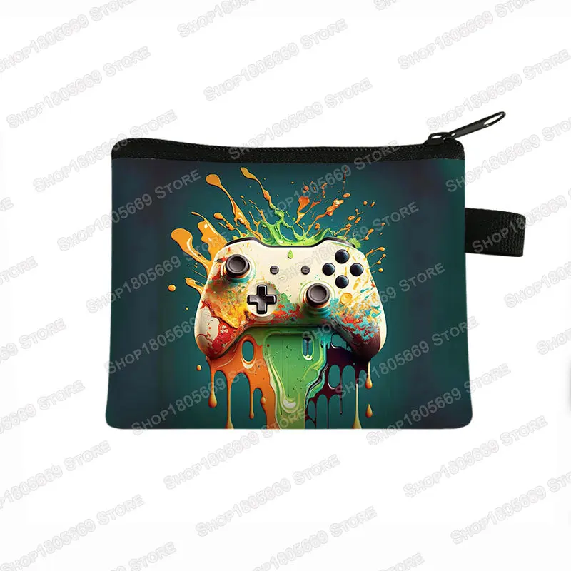 Porte-monnaie imprimé pour manette de jeu sans fil, porte-cartes de crédit, sac à monnaie, petites poudres, jeu vidéo, ID des joueurs