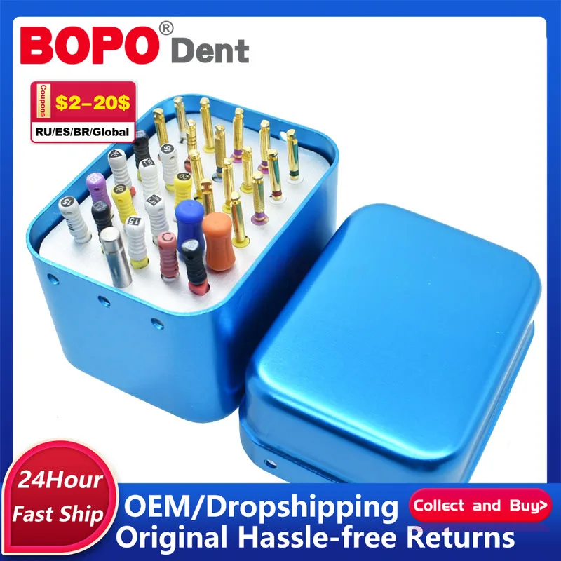 

30 Points Dental Disinfection Endo Files Holder Metal Box Autoclave Sterilizer Case Burs For Oral Care Tools Random Color