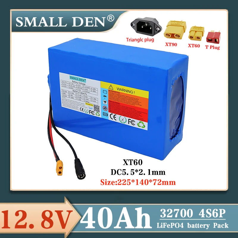 

12.8V/12V 40Ah Lifepo4 battery pack 4S6P-32700 built-in with same port charge and discharge BMS 12V uninterruptible power supply