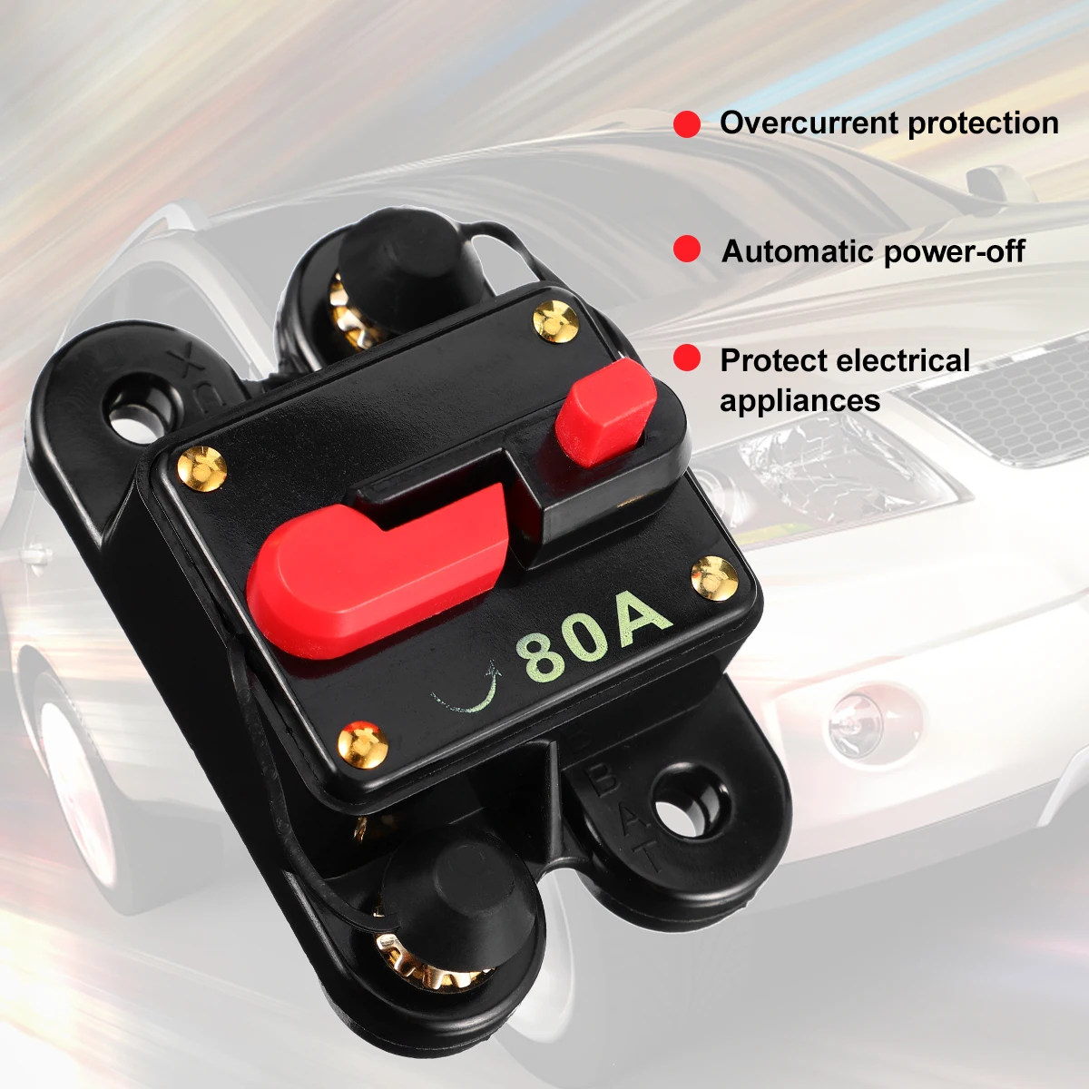 

Self-recovery Circuit Breaker Fuse Holder Automotive Car Audio Manual Alloy Inverter