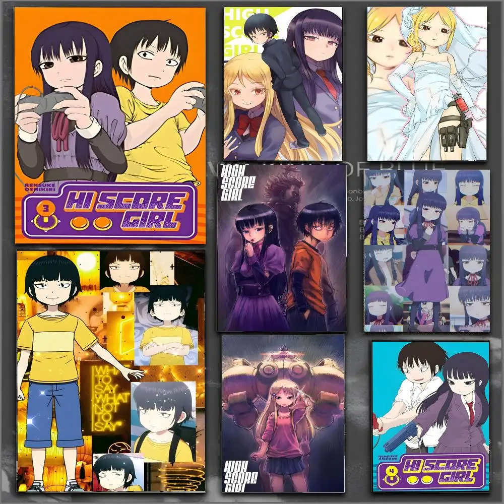 Anime Hi Score Girl Poster Modern Aesthetic Print Minimalist Bedroom Living Room Home Decor Gift