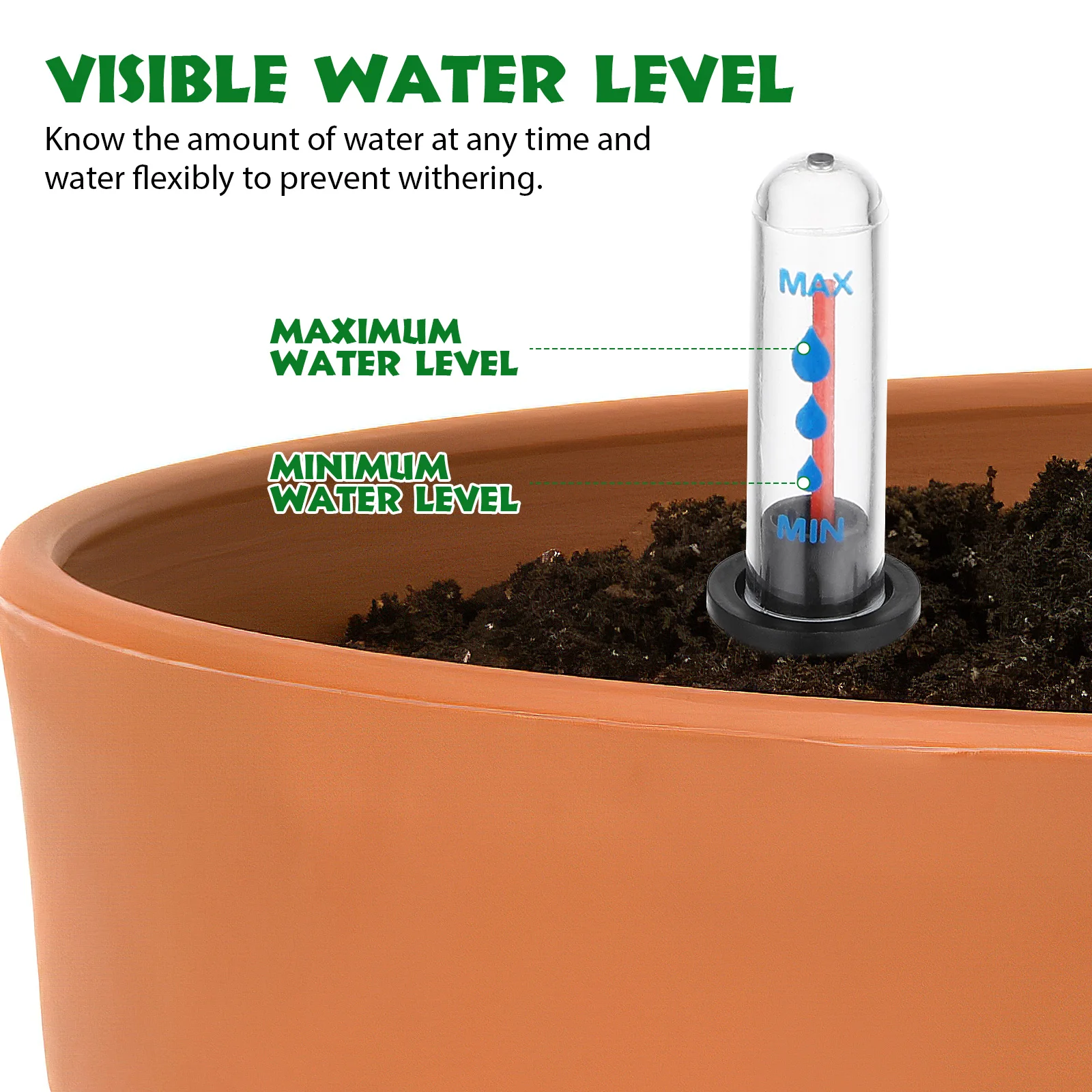 4pcs Water Level Indicator Floating Gauge For Plants No Tools Required Garden Moisture Meter For Potted Flowers Indoor Outdoor