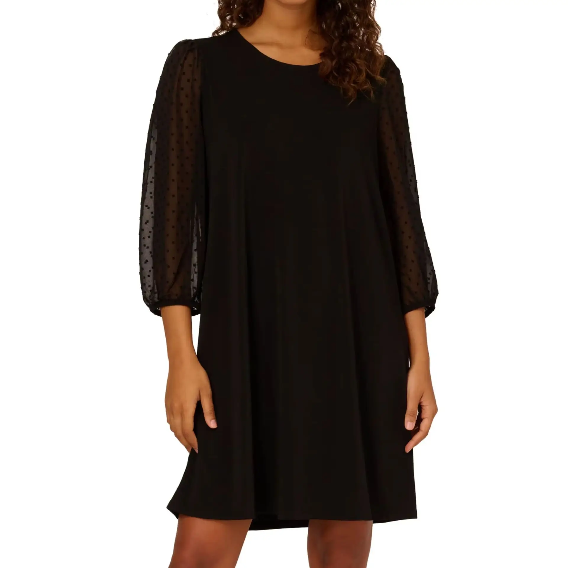 

Индивидуальный пошив: Женское вечернее платье с круглым вырезом, рукавом 3/4 и узором в горошек, модель MC, для выпускного вечера