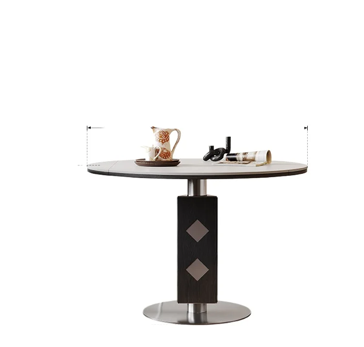 LMM small apartment round household against the wall French retro 1 meter rectangular retractable dining table
