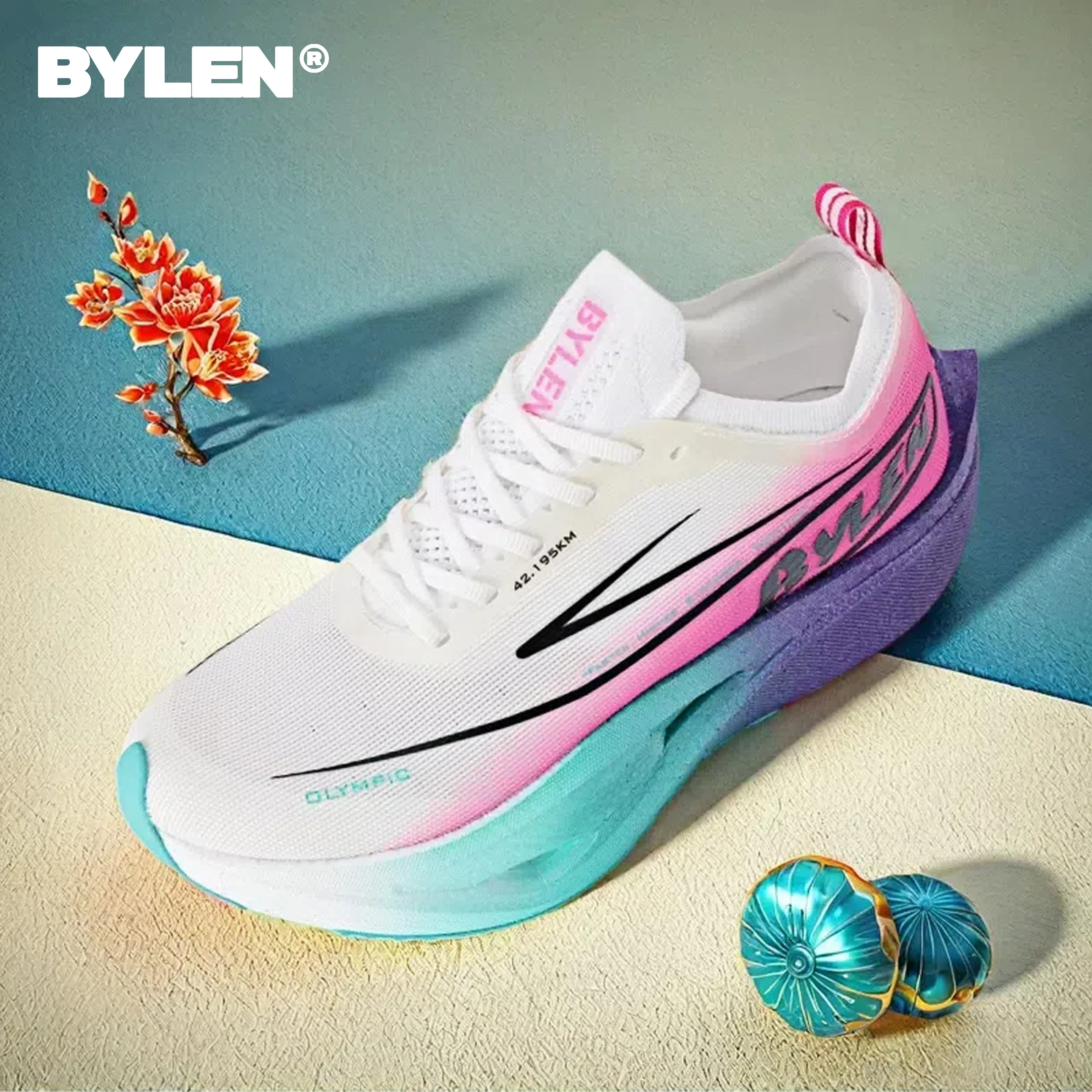 BYLEN Carbon Plate Running Shoes for Men Ultralight Wear-resistant Gym outdoor women Workout Breathable Sports Male Sneaker