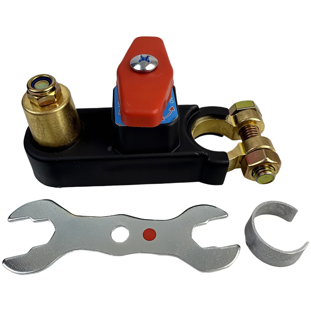 Red Battery Disconnect Power Switch 12V 24V Isolator Pure Copper Construction Brass Conductive Parts Rotating Voltmeter