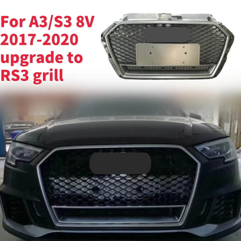 

Racing Grills Front Hood Grille Car Front Bumper Grill Center Grille for RS3 Grill for A3/S3 8V 2017-2020