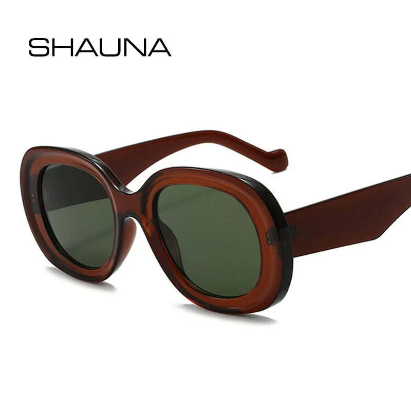 

SHAUNA Fashion Oversized Oval Sunglasses Women Retro Trending Men Punk Sun Glasses