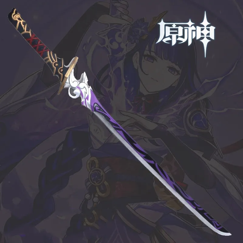 لعبة جينشين تأثير السيف 105 سنتيمتر رايدن شوغون كاتانا بعلزبول موسو أسلحة السيف تأثيري المرحلة الدعائم هدية لعبة المطاط