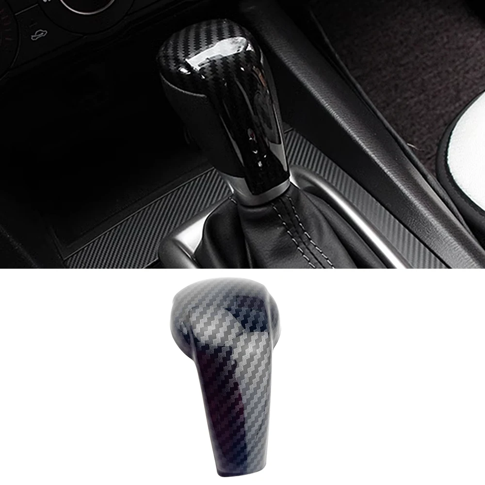 for Mazda 3 Mazda3 2014-2019 bm bn Gear Shift Knob Cap Cover Trim Carbon Fiber Grain Color Auto Interior Accessory Sticker Decor