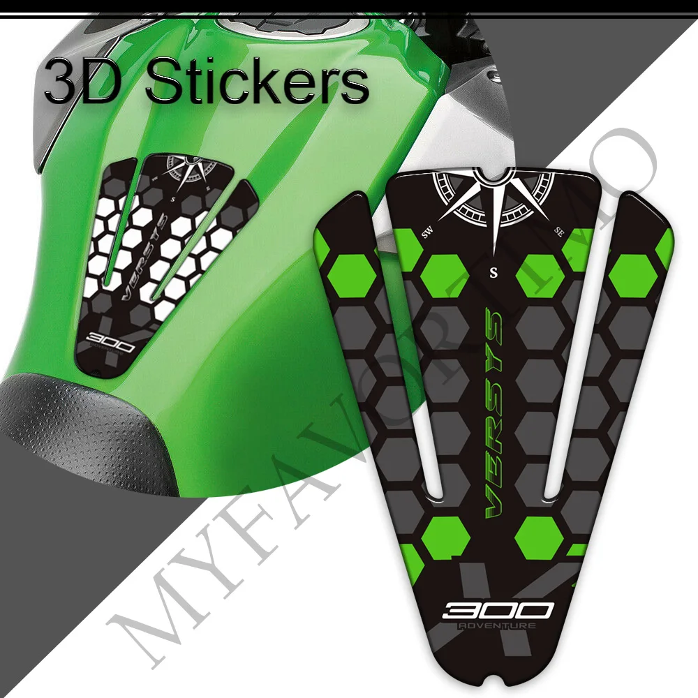 For Kawasaki Versys X300 X 300 Versys-X Motorcycle Tank Pad Grips Gas Fuel Oil Knee Kit Stickers Luggage Cases Protector Decals