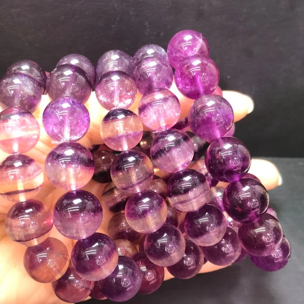 

Браслет из натурального фиолетового флюорита 13 мм, энергетический браслет-оберег, минеральный браслет-нить, женский амулет, целебное украшение, подарок, 1 шт.