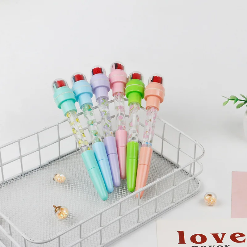 Magic four plus one seal pen bubble pen gel pen cute girl student roller seal pen wholesale Glass pen Glass fountain pen