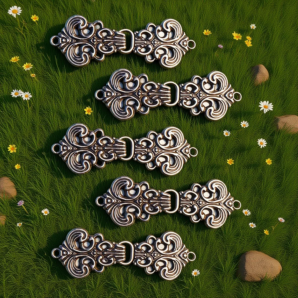 

5Pairs Cloud Pattern Buckle Vintage Alloy Clothing Fastener for Cheongsam Dress Cardigan Shawl Retro Garment Accessory