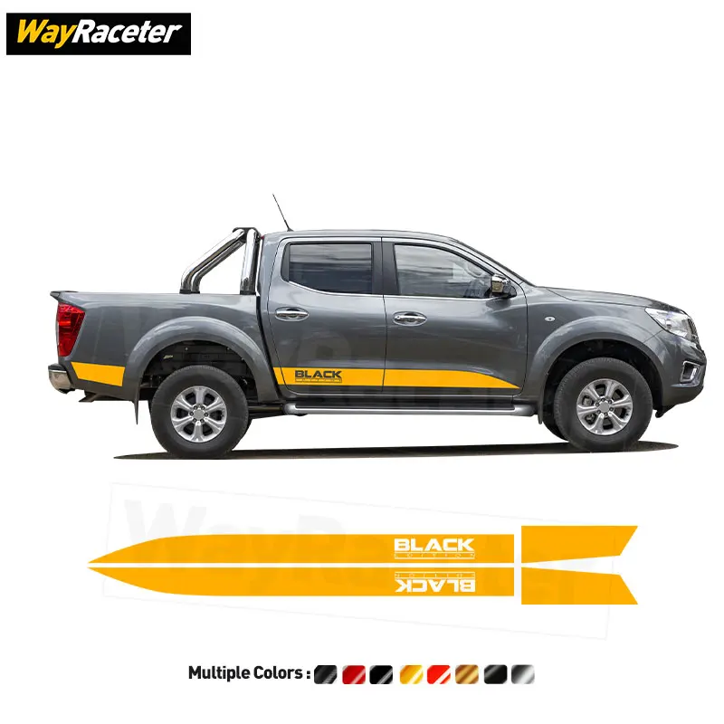 

2 Pcs Door Side Stripes Sticker Black Edition Graphics Vinyl Decal For Nissan Navara NP300 Off Road 2025 2026 Accessories