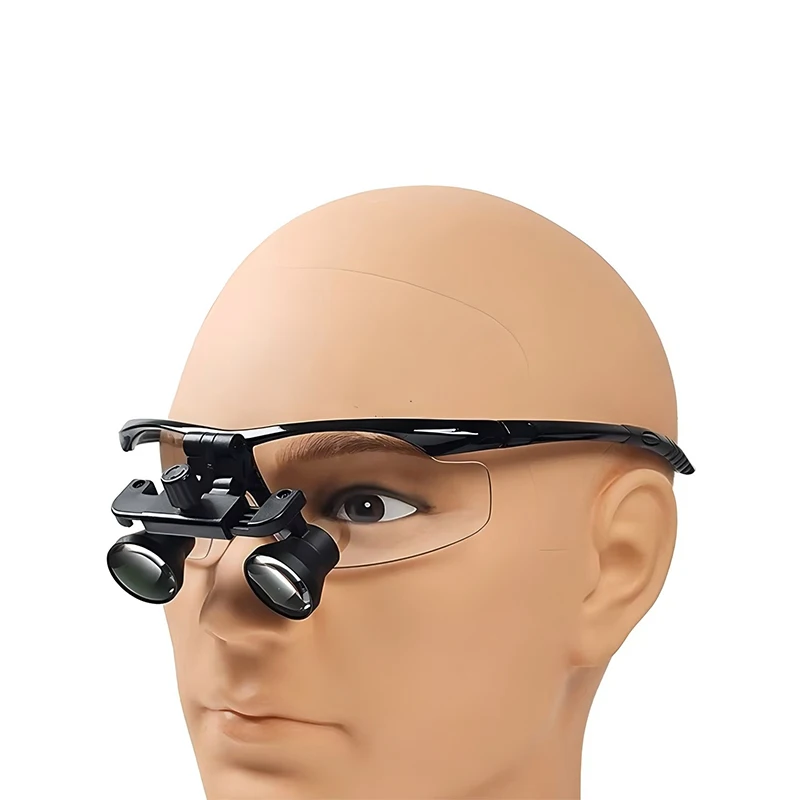 Micare 21APS 2.5x Surgical Loupes With LED Light Headband Flip Up. Loupe Magnifying Glasses For Operation With Case