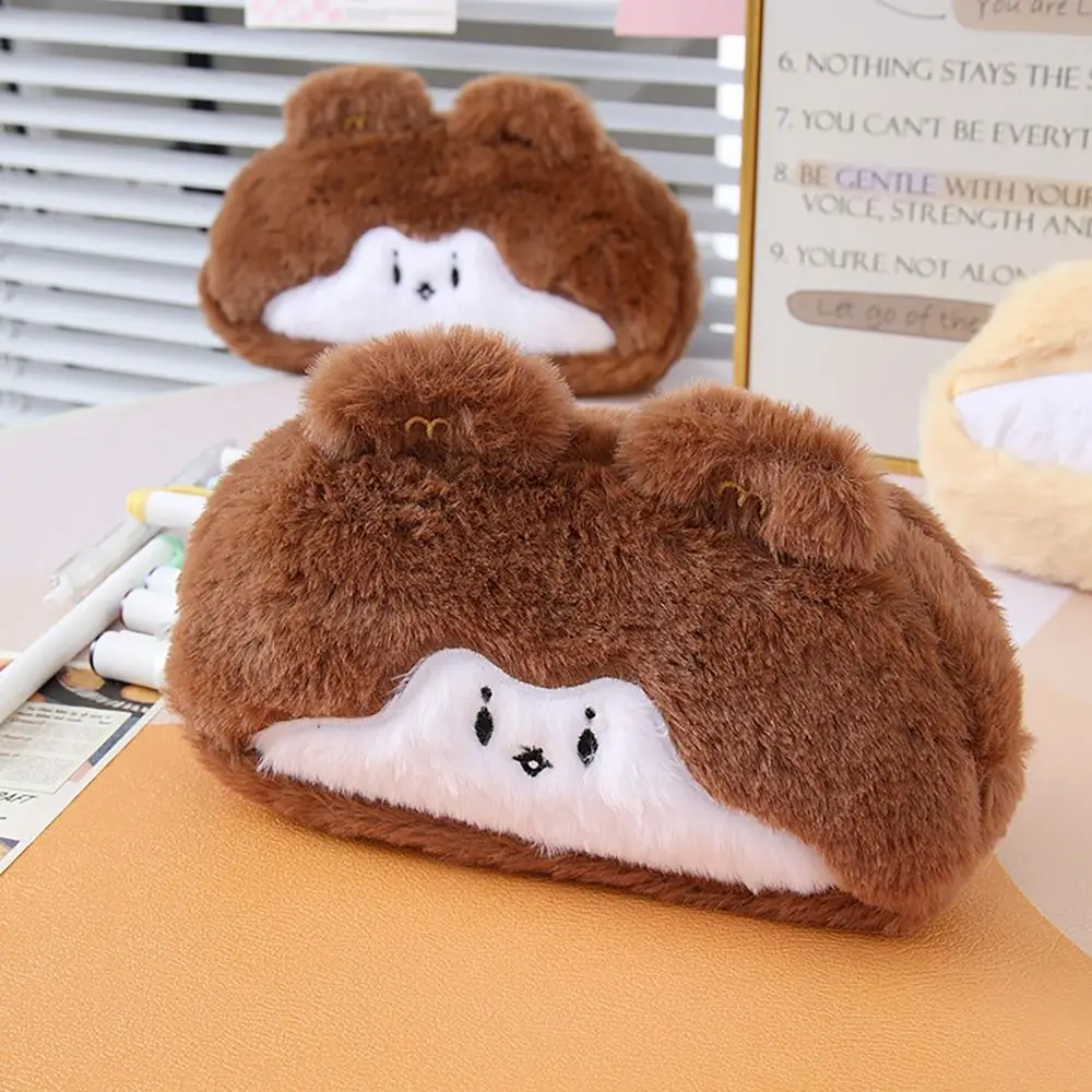 Corgi Squirrel Pen Bag Plush Large Capacity Pencil Case INS Style Stationery Organizer Pencil Box for Student Gift