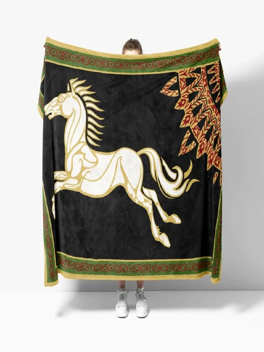 Lord Ring Horse Tree Flannel Throw Blanket for Sofa Decor  Bed Perfect for Movie Nights with a Cute Design