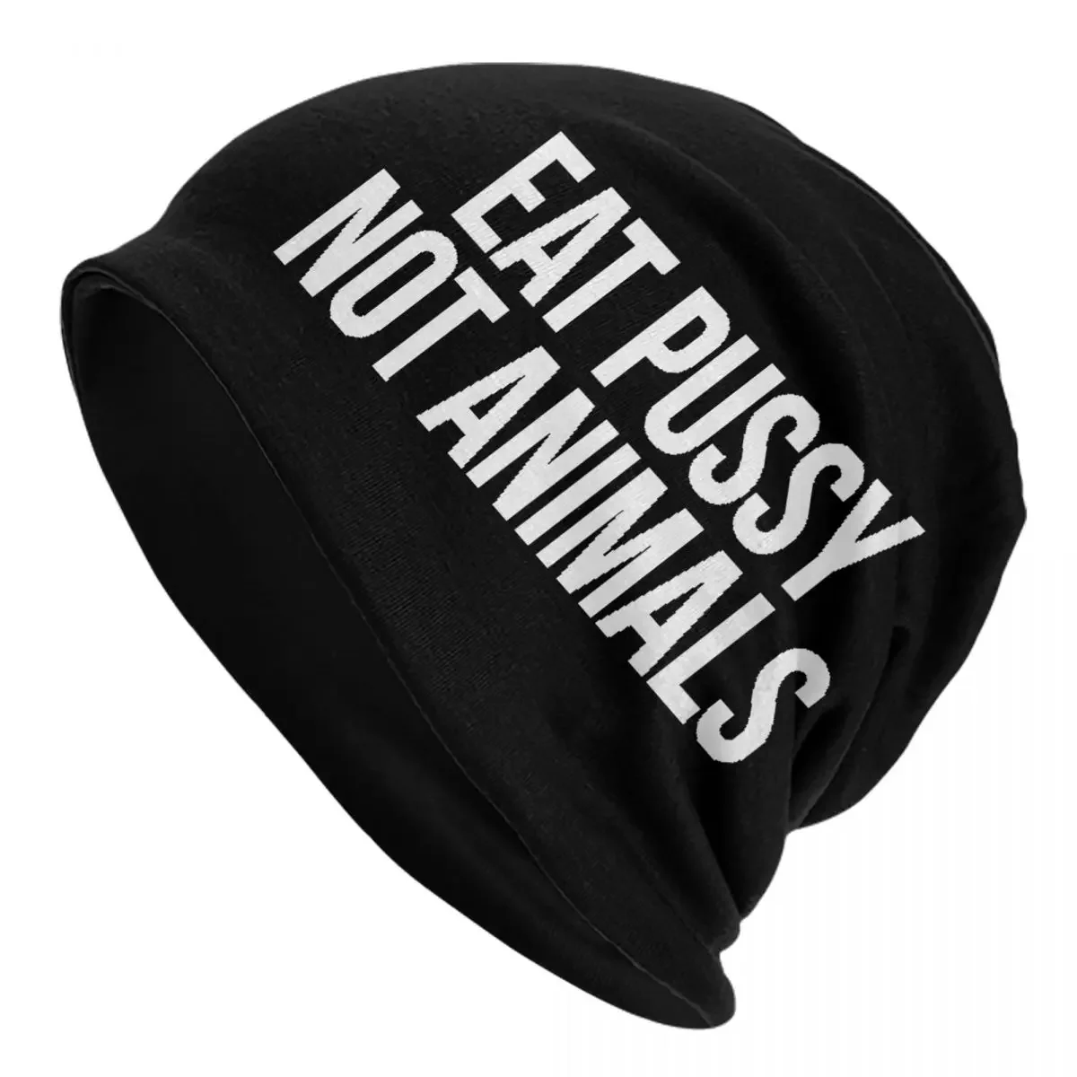 Eat Pussy Not Animals Funny Caps Goth Unisex Outdoor Skullies Beanies Hat Spring Warm Dual-use Bonnet Hats