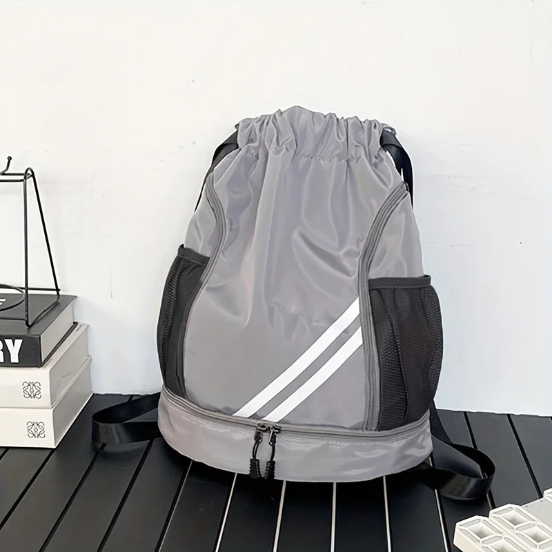 حقيبة ظهر لكرة السلة بحزام قابل للتعديل - نايلون أسود، متينة مع مقصورات متعددة، مثالية للمدرسة أو الرياضة