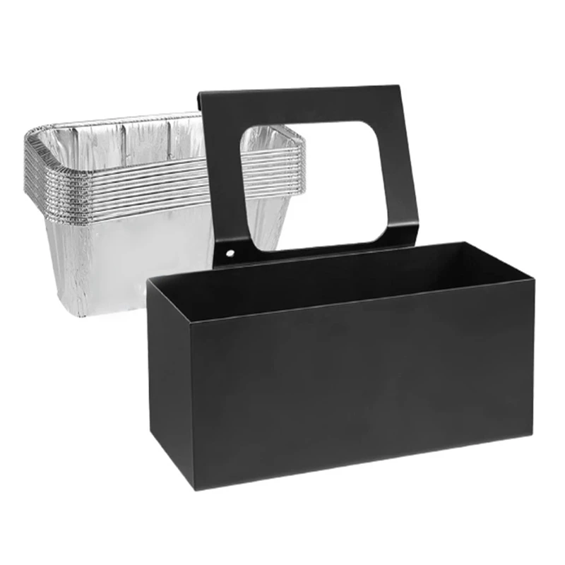 New Universal Oil Receiving Box For Grill For 17 Inch, 22 Inch, 36 Inch Baking Pan With Tin Box For Grills, Camping Black