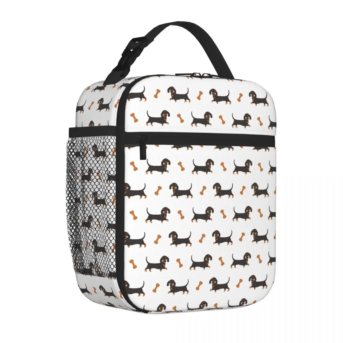 Bestselling Black And Tan Dachshund Sausage Dog Workwear Thermal Food Carrier Middle School Reusable Lunch Bag