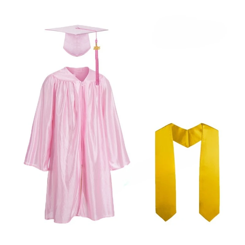 Kids Shiny Knitted Graduation Gown Hat Set Toddler Photo Costume Factory Direct