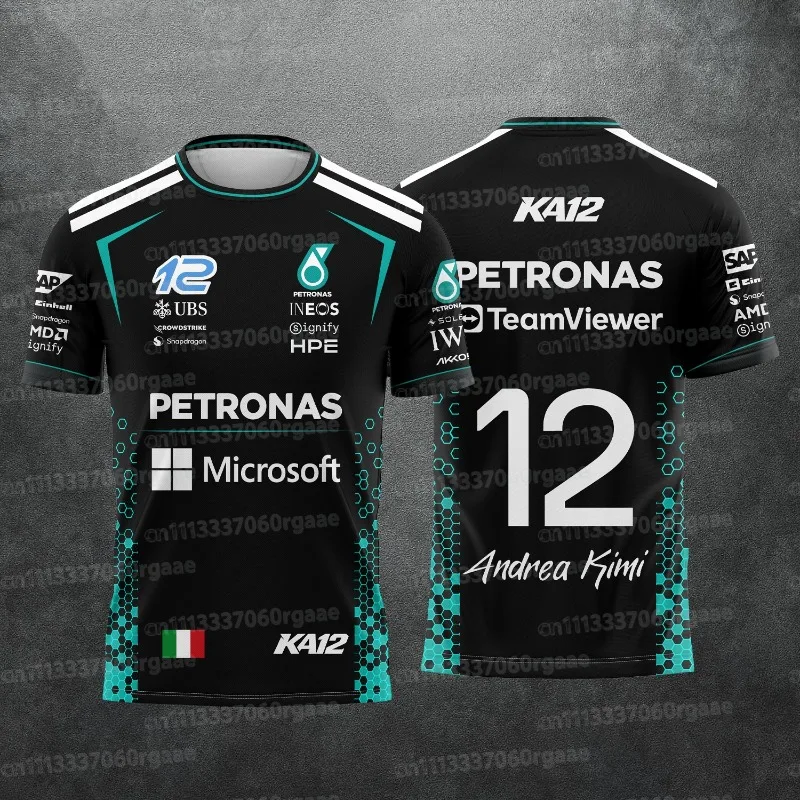 2026 New Kimi Antonelli&George Russell Racing Fan Family T-shirt, Outdoor Sports Breathable Quick Drying Top Short Sleeved