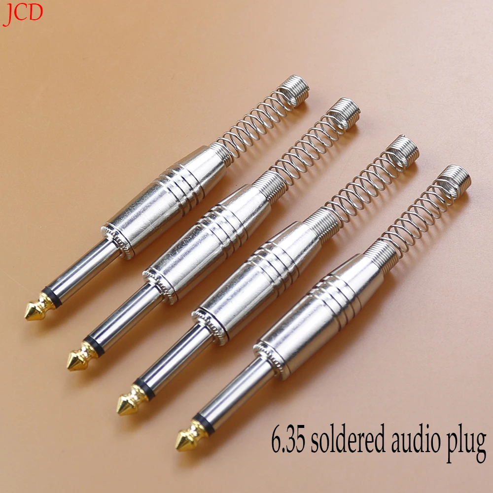 1/2/5pcs 6.35mm / 6.5mm 2Pole Mono Amplifier Plug 6.35 / 6.5 Metal Microphone jack plug-in Audio Connector for KTV